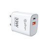 pTron 33W Dual Port Gan USB Type A Charger, Compatible with Samsung Superfast, Mi Soniccharge, Motorola Turbo Charger & MacBook Air, Volta FC21 (White)