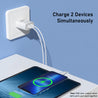 pTron 33W Dual Port Gan USB Type A Charger, Compatible with Samsung Superfast, Mi Soniccharge, Motorola Turbo Charger & MacBook Air, Volta FC21 (White)