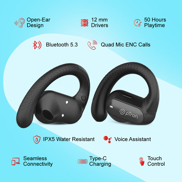 pTron Zenbuds Pro 1 OWS Earbuds (Black)