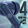 pTron Zenbuds Evo X1 Max in-Ear TWS Earbuds, 200 Hours Playtime, Emergency Power Bank, Quad Mic ENC Calls,13mm Driver, 40ms Low Latency,BT5.3 Wireless Headphone,Type C Fast Charging (Blue)
