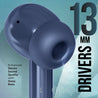 pTron Zenbuds Evo X1 Max in-Ear TWS Earbuds, 200 Hours Playtime, Emergency Power Bank, Quad Mic ENC Calls,13mm Driver, 40ms Low Latency,BT5.3 Wireless Headphone,Type C Fast Charging (Blue)