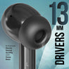 pTron Zenbuds Evo X1 Max in-Ear TWS Earbuds, 200 Hours Playtime, Emergency Power Bank, Quad Mic ENC Calls, 13mm Driver, 40ms Low Latency, BT5.3 Wireless Headphone, Type C Fast Charging (Black)