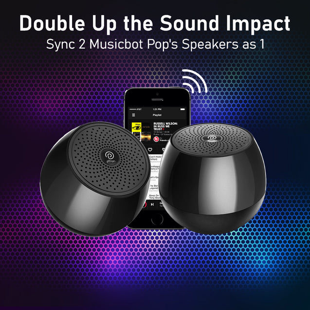 pTron Musicbot Pop Mini 8W Wireless Speaker, Immersive Sound, 52mm Driver, 8H Playtime, Bluetooth V5.3, MicroSD Card & USB Playback, TWS Pairing Feature, Integrated Music Control (Black)