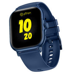 pTron Reflect Callz 2.01" Smartwatch with Bluetooth Calling, Full Touch Square Display, 600 NITS, Functional Crown, 100+ Watch Faces, HR, SpO2, 5 Days Battery Life & IP68 (Blue)