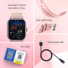 pTron Reflect Callz 2.01" Smartwatch with Bluetooth Calling, Full Touch Square Display, 600 NITS, Functional Crown, 100+ Watch Faces, HR, SpO2, 5 Days Battery Life & IP68 (Pink)