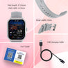 pTron Reflect Callz 2.01" Smartwatch with Bluetooth Calling, Full Touch Square Display, 600 NITS, Functional Crown, 100+ Watch Faces, HR, SpO2, 5 Days Battery Life & IP68 (Silver & Grey)