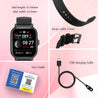 pTron Reflect Callz 2.01" Smartwatch with Bluetooth Calling, Full Touch Square Display, 600 NITS, Functional Crown, 100+ Watch Faces, HR, SpO2, 5 Days Battery Life & IP68 (Black)