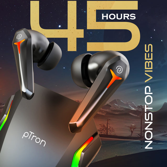 pTron Basspods Snip TWS Earbuds (Black)