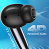pTron Zenbuds Ultima ANC Earbuds, 35Db Quietsound ANC, 4 Quadpro Mics with Trutalk ENC Calls, 4D Panaromic Audio, Transparency Mode,50Hrs Playtime,in Ear BT 5.3 Wireless Headphones & IPX5(Pearl Black)