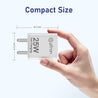 pTron 25W Type C Mobile Charger Superfast Charging Compatible for Samsung S20 FE/S20+/S21/S21+/S21 FE/S21 Ultra/S22/S23/M14 5G/M15/M32/M33 5G/M34/A05/A15/A35/PPS PD - Volta FC19 with 1m Cable (White)