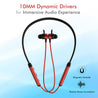 pTron Tangent Plus v2 In Ear Wireless Earphones with Mic, 18 Hrs Music with Mega Bass, Bluetooth 5.0 Neckband, Lightweight, Voice Assistant, Type-C Fast Charging, IPX4 Water Resistant (Jet Black & Red)