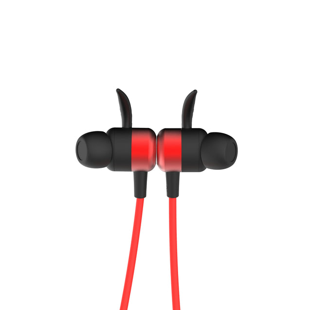 pTron Tangent Plus v2 In Ear Wireless Earphones with Mic, 18 Hrs Music with Mega Bass, Bluetooth 5.0 Neckband, Lightweight, Voice Assistant, Type-C Fast Charging, IPX4 Water Resistant (Jet Black & Red)
