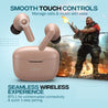 pTron Bassbuds Duo In-Ear Wireless Earbuds, Immersive Sound, 32Hrs Playtime, Clear Calls TWS Earbuds, Bluetooth V5.1 Headphones, Type-C Fast Charging, Voice Assistant & IPX4 Water Resistant (Light Brown)