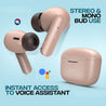 pTron Bassbuds Duo In-Ear Wireless Earbuds, Immersive Sound, 32Hrs Playtime, Clear Calls TWS Earbuds, Bluetooth V5.1 Headphones, Type-C Fast Charging, Voice Assistant & IPX4 Water Resistant (Light Brown)