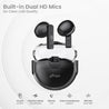 pTron Bassbuds Fute TWS Earbuds with Mic, Bluetooth V5.1 Wireless Headphones, 13mm Driver, 25Hrs Playtime, Snug-Fit In-Ear Buds, Touch Control, Voice Assistant & Type C Fast Charging (Pearl Black)
