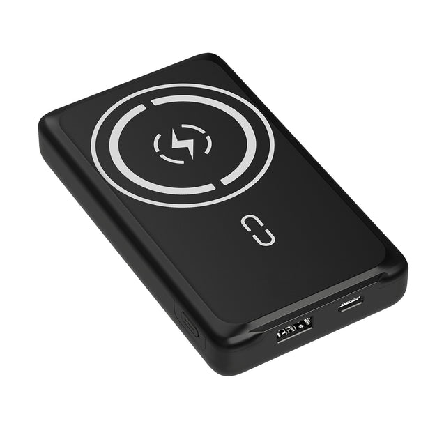 pTron Dynamo Arc 10000mAh 22.5W USB Fast Charging Power Bank, 15W MagSafe Wireless Charging, 20W PD/Type C Fast Charging, 3 Outputs/1 Input, Multiple Layers Of Protection & BIS Certified (Black)