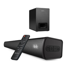 pTron Jazz Pro 160W Soundbar with Wired Subwoofer for TV, 2.1 CH, Cinematic Sound, Multi-Connectivity BT5.3/HDMI ARC/Opt in/Aux/USB, 3 EQ Modes Movie/Music/News, Remote Control & LED Display (Black)