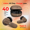 pTron Zenbuds 1 V2 ANC Bluetooth in Ear Earbuds 32Db Quietsound Tech,13Mm Hyperdrivers with 4D Panaromic Audio,4 Quadpro ANC Mics,40Ms Low Latency Game/Music Modes,Bluetooth V5.3 (Brown)