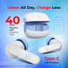 pTron Zenbuds 1 V2 ANC Bluetooth in Ear Earbuds 32Db Quietsound Tech,13Mm Hyperdrivers with 4D Panaromic Audio,4 Quadpro ANC Mics,40Ms Low Latency Game/Music Modes,Bluetooth V5.3 (White)