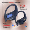 pTron Bassbuds Sports In-Ear TWS Earbuds with Ultra HD Mic, 13mm HyperDrive Transducers with Bass Emitters, 45H Playtime, 45ms HyperLow-Latency, BTV5.3 Wireless Headphones, Type-C Charging & IPX5 (Black)