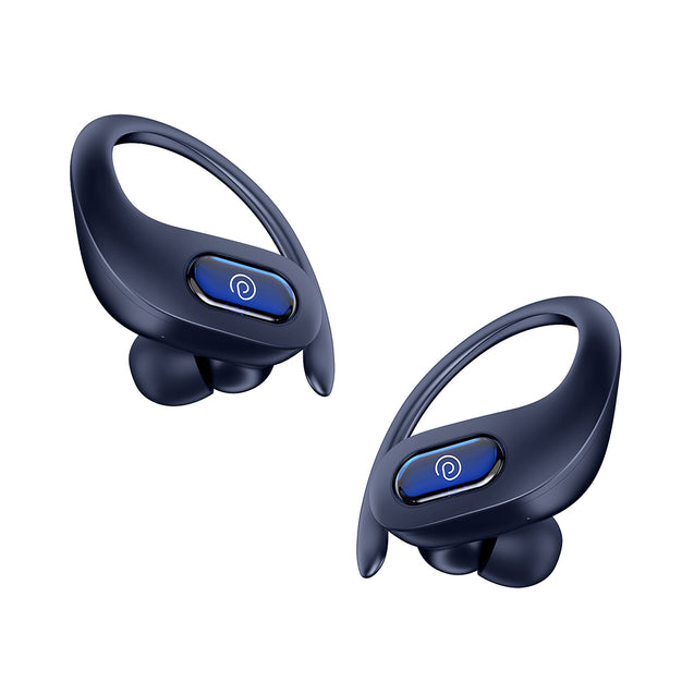 pTron Bassbuds Sports In-Ear TWS Earbuds with Ultra HD Mic, 13mm HyperDrive Transducers with Bass Emitters, 45H Playtime, 45ms HyperLow-Latency, BTV5.3 Wireless Headphones, Type-C Charging & IPX5 (Blue)