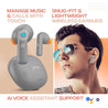 pTron Bassbuds NX in Ear TWS Earbuds, TruTalk AI-ENC Calls, 32Hrs Playtime, 13mm Drivers, Bluetooth 5.3 Wireless Headphone, Voice Assistant, Type-C Fast Charging & IPX5 Water Resistant (Cool Gray)