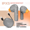 pTron Bassbuds NX in Ear TWS Earbuds, TruTalk AI-ENC Calls, 32Hrs Playtime, 13mm Drivers, Bluetooth 5.3 Wireless Headphone, Voice Assistant, Type-C Fast Charging & IPX5 Water Resistant (Cool Gray)