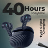 pTron Bassbuds Bliss Quad Mic In-Ear TWS Earbuds with TruTalk ENC Calls, 40H Playtime, 50ms Game/Music Modes, BT5.3 Headphones, Type C Fast Charging & IPX5 Water Resistant (Blue)