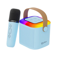 pTron Fusion Tunes 10W Mini Bluetooth Speaker with Wireless Karaoke Mic, 8Hrs Playtime, Vivid RGB Lights, Voice Effects, Multi-Play Modes BT5.1/TF Card & Type-C Charging Port (Blue)