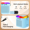 pTron Fusion Tunes 10W Mini Bluetooth Speaker with Wireless Karaoke Mic, 8Hrs Playtime, Vivid RGB Lights, Voice Effects, Multi-Play Modes BT5.1/TF Card & Type-C Charging Port (Blue)