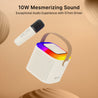 pTron Fusion Tunes 10W Mini Bluetooth Speaker with Wireless Karaoke Mic, 8Hrs Playtime, Vivid RGB Lights, Voice Effects, Multi-Play Modes BT5.1/TF Card & Type-C Charging Port (Light Cream)