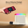 pTron Fusion Tunes 10W Mini Bluetooth Speaker with Wireless Karaoke Mic, 8Hrs Playtime, Vivid RGB Lights, Voice Effects, Multi-Play Modes BT5.1/TF Card & Type-C Charging Port (Light Cream)