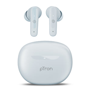 pTron Bassbuds Astra In-Ear TWS Earbuds with Stereo Sound, 34Hrs Playtime, Stereo Calls, Bluetooth V5.3 Headphones with Quick Pairing, Touch Control, Voice Assistant, Type C Charging & IPX4 (Grey)