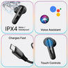 pTron Bassbuds Joy In-Ear TWS Earbuds with Stereo Sound, 34Hrs Playtime, Stereo Calls, Bluetooth V5.3 Headphone with Quick Pairing, Touch Control, Voice Assist, Type C Charging & IPX4 (Black)