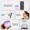 pTron Basspods Mojo in-Ear TWS Earbuds with Stereo Sound, 34Hrs Playtime, Stereo Calls, Bluetooth V5.3 Headphones with Quick Pairing, Touch Control, Voice Assistant, Type C Charging & IPX4 (Lilac)