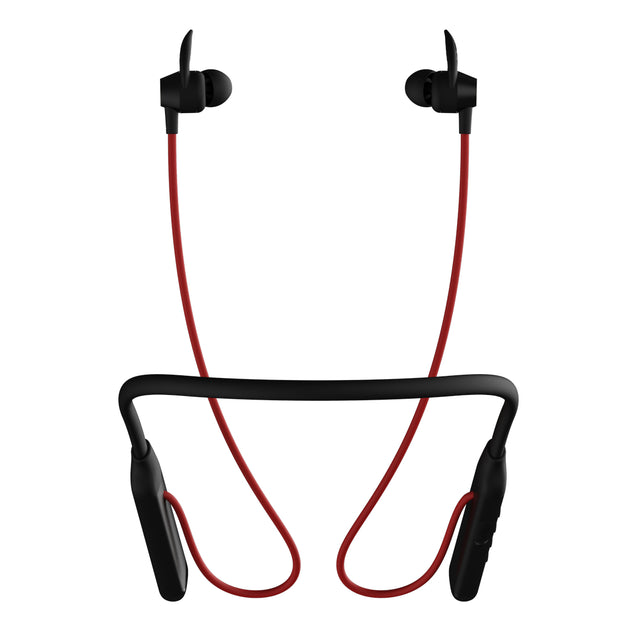 pTron Tangent Sports In-Ear Wireless Neckband with 60Hrs Playtime, AI-ENC Calls, 40ms Game Mode, HD Mic, BT5.2 Headphone, Deep Bass, Dual Device Pairing, Type-C Charge & Voice Assist (Jet Black & Red)