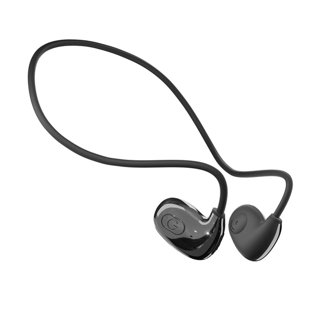 pTron Tangent Play Open Ear Wireless Neckband with Mic, 14Hrs Playtime, Safebeats Design Ear Health & Comfort, Bluetooth v5.3 Wireless Headphones, Touch Control, Type-C Fast Charge & IPX5 (Pearl Black)