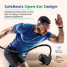 pTron Tangent Play Open Ear Wireless Neckband with Mic, 14Hrs Playtime, Safebeats Design Ear Health & Comfort, Bluetooth v5.3 Wireless Headphones, Touch Control, Type-C Fast Charge & IPX5 (Pearl Black)