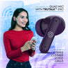 pTron Zenbuds 1 ANC TWS Earbuds with 28dB Active Noise Cancellation TWS, Quad Mic TruTalk ENC Calls, 60Hrs Playtime, 45ms Game/Movie Mode & in-Ear Bluetooth 5.3 Wireless Headphones (Deep Purple)