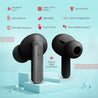 pTron Bassbuds Joy in-Ear Wireless Earbuds, Immersive Sound, 32Hrs Playtime, Clear Calls TWS Earbuds, Bluetooth V5.1 Headphone, Type-C Fast Charging, Voice Assist & IPX4 Water Resistant (Black Matt)