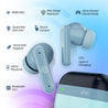 pTron Zenbuds 1 ANC TWS Earbuds with 28dB Active Noise Cancellation TWS, Quad Mic TruTalk ENC Calls, 60Hrs Playtime, 45ms Game/Movie Mode & in-Ear Bluetooth 5.3 Wireless Headphones (Sky Blue)