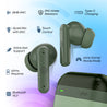 pTron Zenbuds 1 ANC TWS Earbuds with 28dB Active Noise Cancellation TWS, Quad Mic TruTalk ENC Calls, 60Hrs Playtime, 45ms Game/Movie Mode & in-Ear Bluetooth 5.3 Wireless Headphones (Hunter Green)