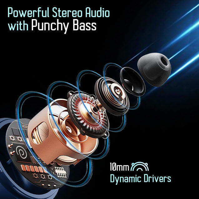 pTron Tangent Sports In-Ear Wireless Neckband with 60Hrs Playtime, AI-ENC Calls, 40ms Game Mode, HD Mic, BT5.2 Headphone, Deep Bass, Dual Device Pairing, Type-C Charge & Voice Assist (Royal Blue)