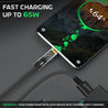 pTron Solero 65W USB to Type-C Super Fast Charging USB Cable Compatible with Samsung,OnePlus,Oppo,Vivo,Xiaomi,Realme & Other Type-C Devices, Unbreakable Nylon Braid, 480Mbps Data Sync (1m, Jet Black)