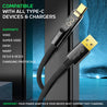 pTron Solero 65W USB to Type-C Super Fast Charging USB Cable Compatible with Samsung,OnePlus,Oppo,Vivo,Xiaomi,Realme & Other Type-C Devices, Unbreakable Nylon Braid, 480Mbps Data Sync (1m, Jet Black)