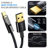 pTron Solero 65W USB to Type-C Super Fast Charging USB Cable Compatible with Samsung,OnePlus,Oppo,Vivo,Xiaomi,Realme & Other Type-C Devices, Unbreakable Nylon Braid, 480Mbps Data Sync (1m, Jet Black)
