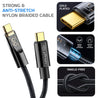 pTron Solero 80W Type-C to Type-C Fast Charging USB Cable, Compatible with Samsung, OnePlus, Oppo, Vivo,Xiaomi & Other Devices, Unbreakable Nylon Braid & 480Mbps Data Sync Speed (1m, Jet Black)