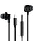 pTron Boom Buddy in-Ear Wired Earphones with Mic, Type-C Audio Connector, Immersive Stereo Sound with Deep Bass, 14mm Large Dynamic Drivers & 1.2M Nylon Braided Cable (Jet Black)