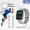 pTron Pulsefit Vibe Smartwatch with 1.85" Full Touch Display, Bluetooth Calling, 600 NITS, Digital Crown, 100+ Watch Faces, HR, SpO2, Sports Mode, Voice Assistant, 5 Days Battery Life & IP68 (Silver)