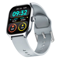 pTron Pulsefit Infiniti Smartwatch with 2.01" Full Touch Display, Bluetooth Calling, Functional Crown, 600 NITS, 100+ Watch Faces, HR,SpO2, Sports Mode, Voice Assist, 5 Days Battery Life & IP68 (Silver)
